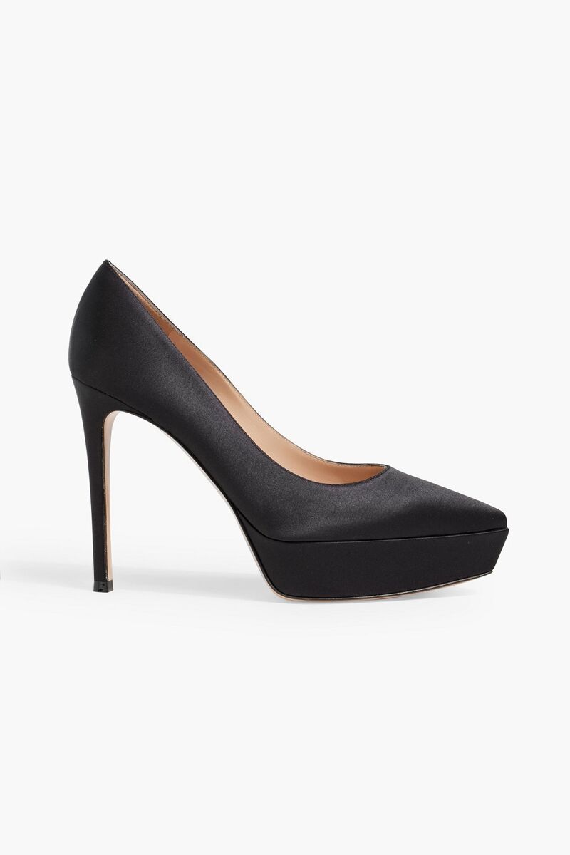 Gianvito Rossi - Dasha satin platform pumps - Black - EU 41