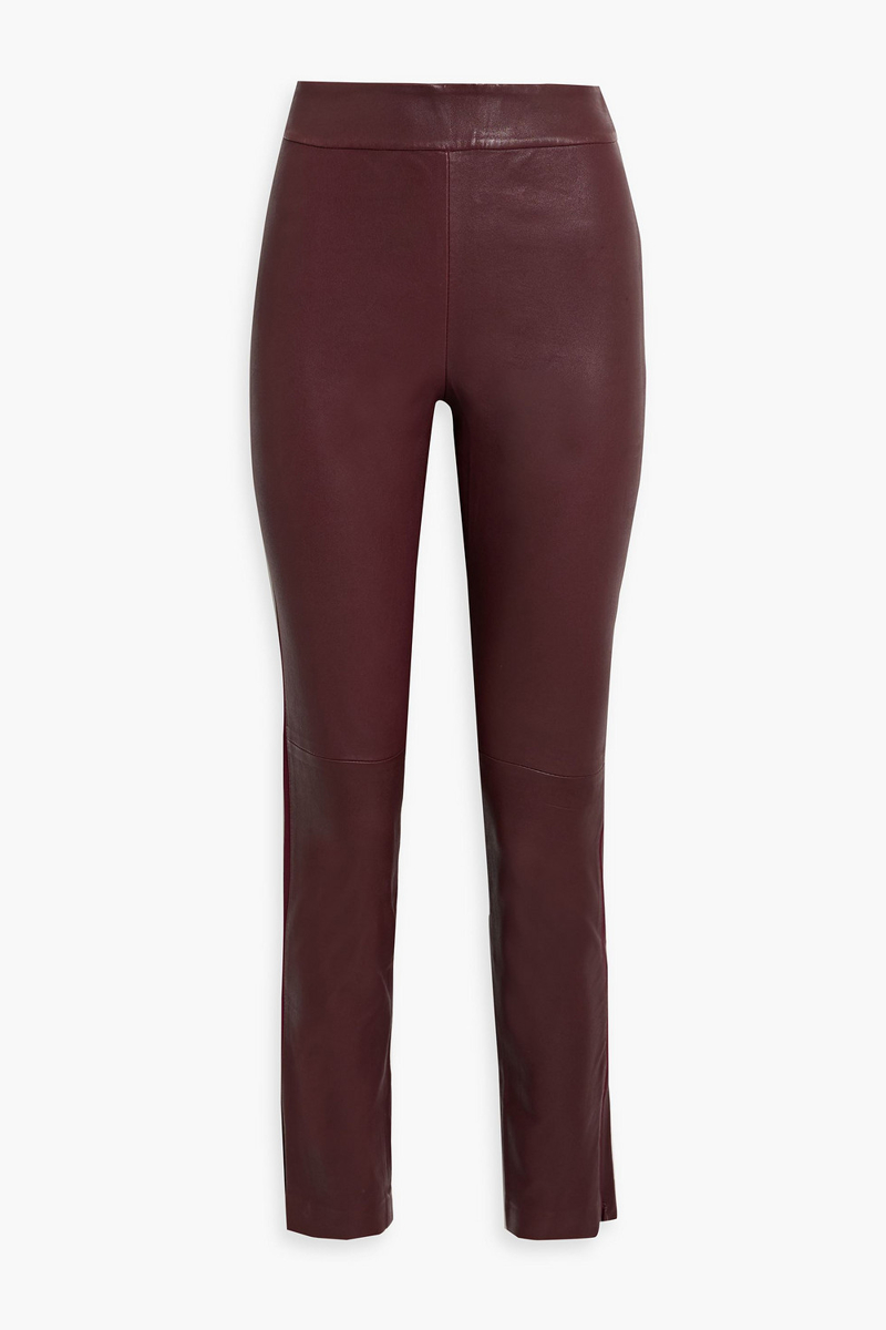 derek lam 10 crosby - thessaly leather skinny pants - burgundy - us 2
