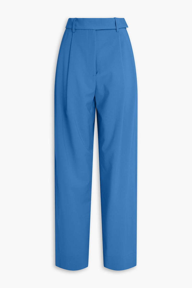 esse studios - homme crepe wide-leg pants - blue - uk 6