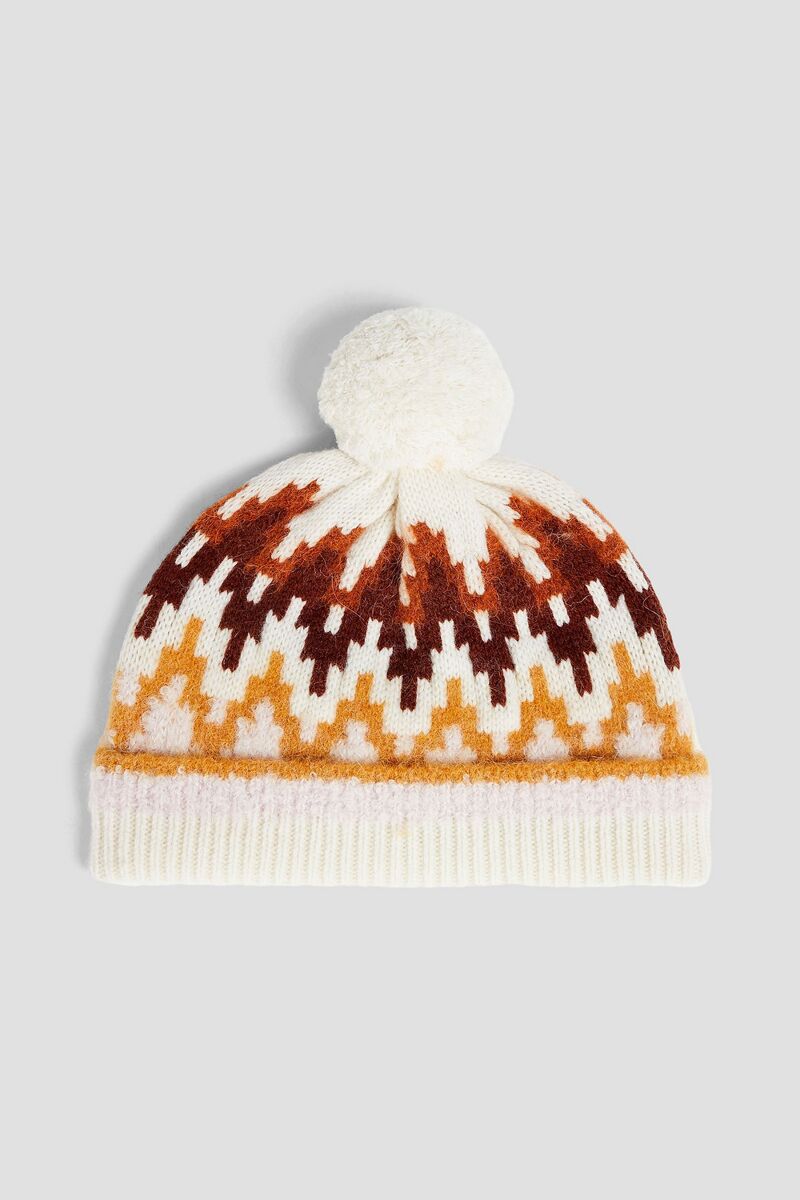 Zimmermann - Fair Isle merino wool-blend beanie - White - ONESIZE