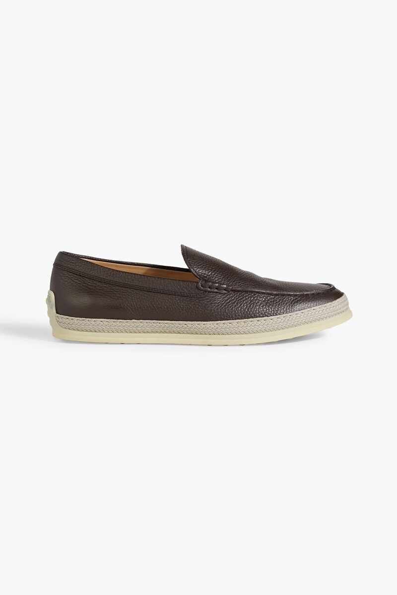 Tod's - Pebbled-leather loafers - Brown - UK 6.5