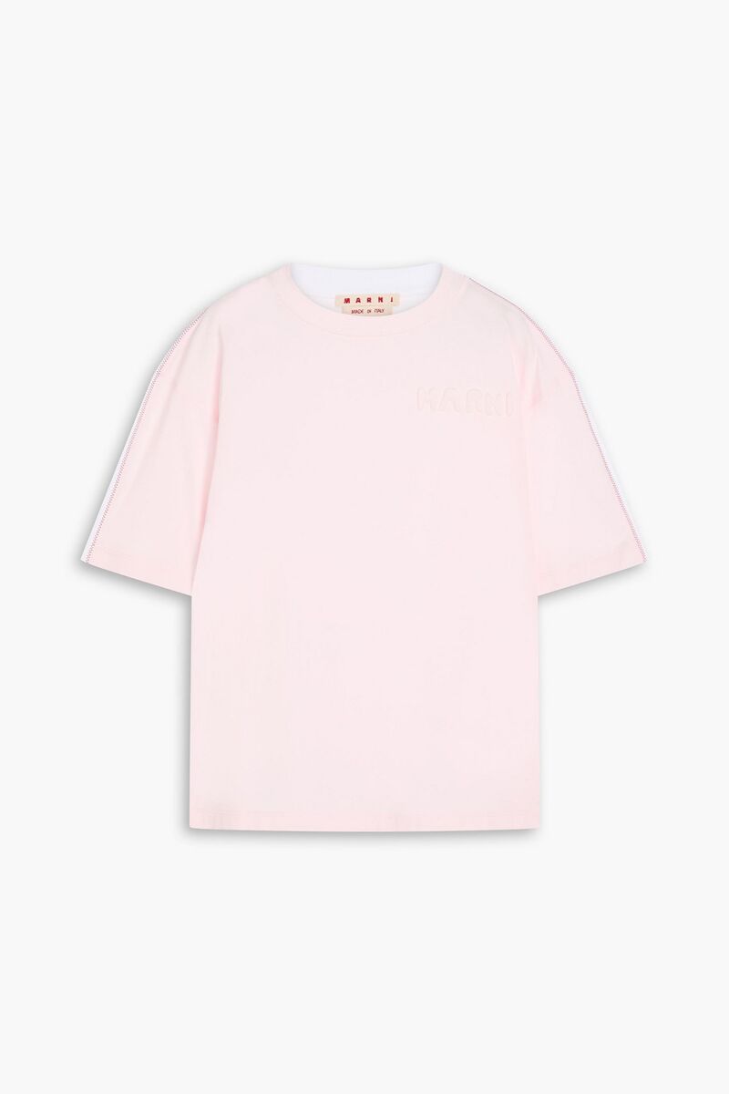 Marni - Two-tone cotton-jersey T-shirt - Pink - IT 40