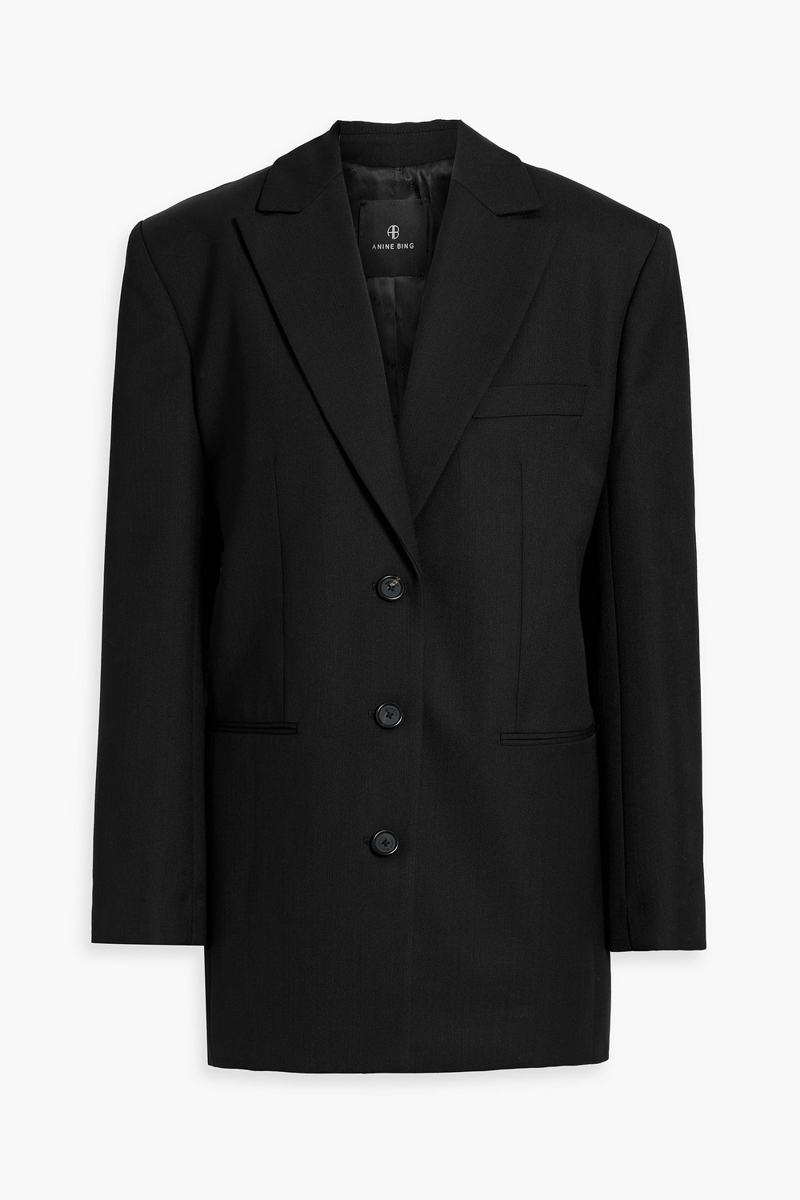 anine bing - declan grain de poudre blazer - black - s