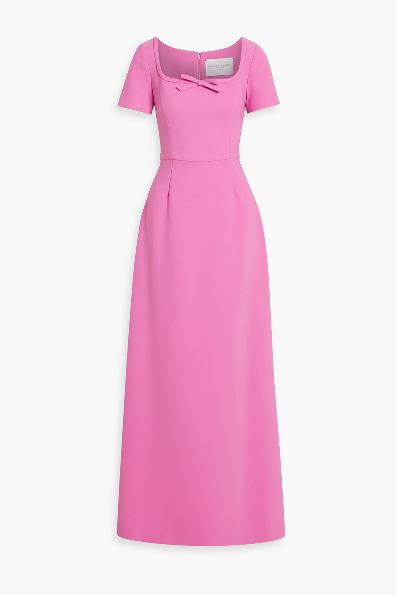 carolina herrera - bow-detailed crepe gown - pink - us 4