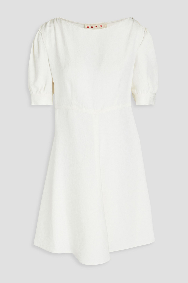 Marni - Gathered jacquard mini dress - White - IT 38