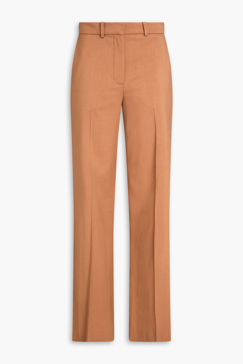 joseph - morissey wool-blend twill straight-leg pants - brown - fr 36