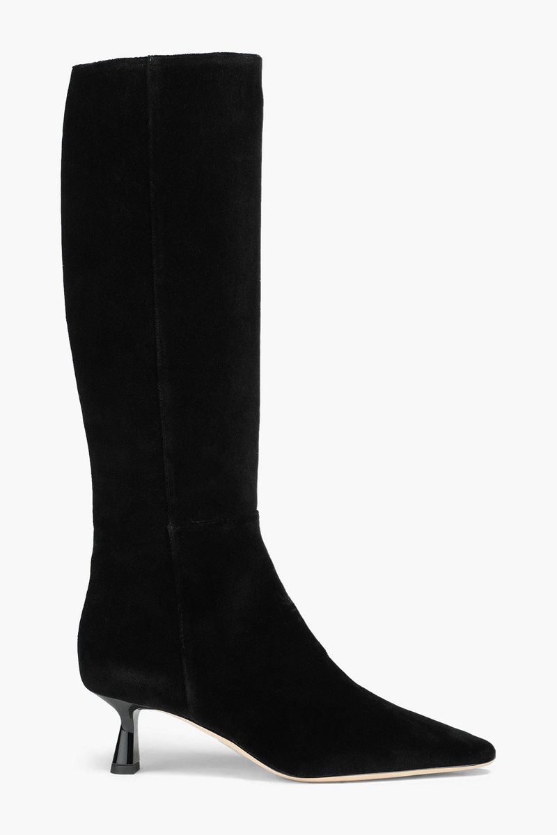 Alberta Ferretti - Velvet knee boots - Black - EU 38
