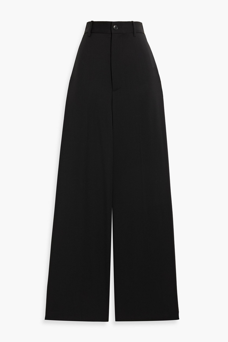 nili lotan - johan wool-blend twill wide-leg pants - black - us 00
