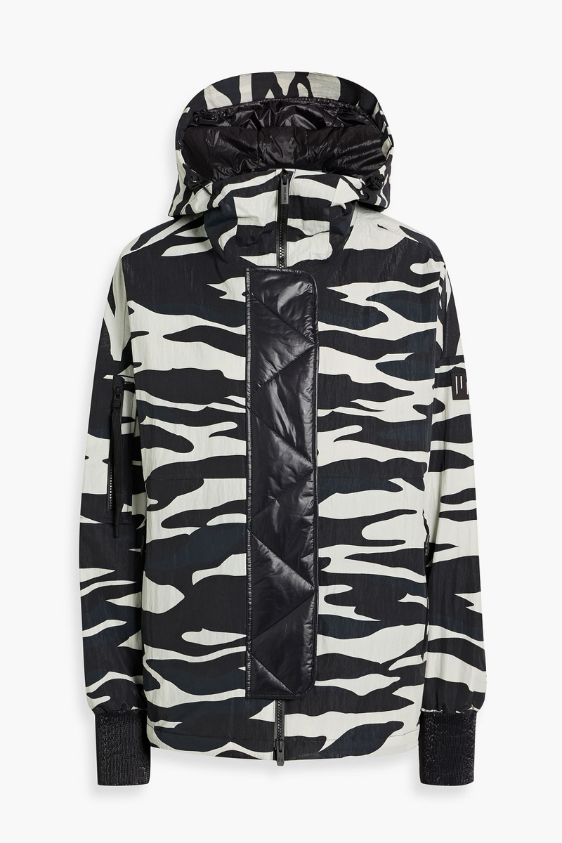holden - sloane zebra-print ripstop and quilted ski jacket - black - m