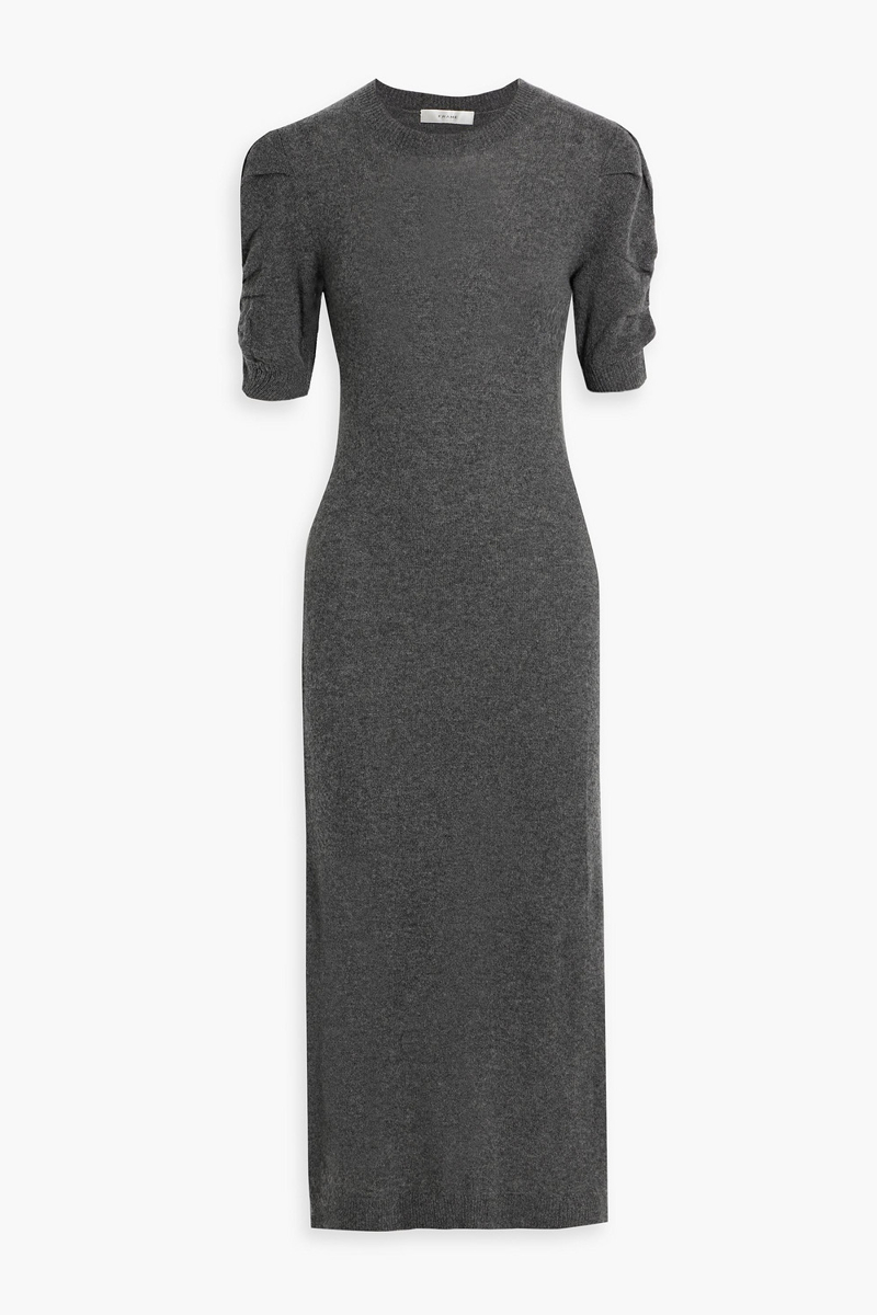 frame - cashmere midi dress - gray - l