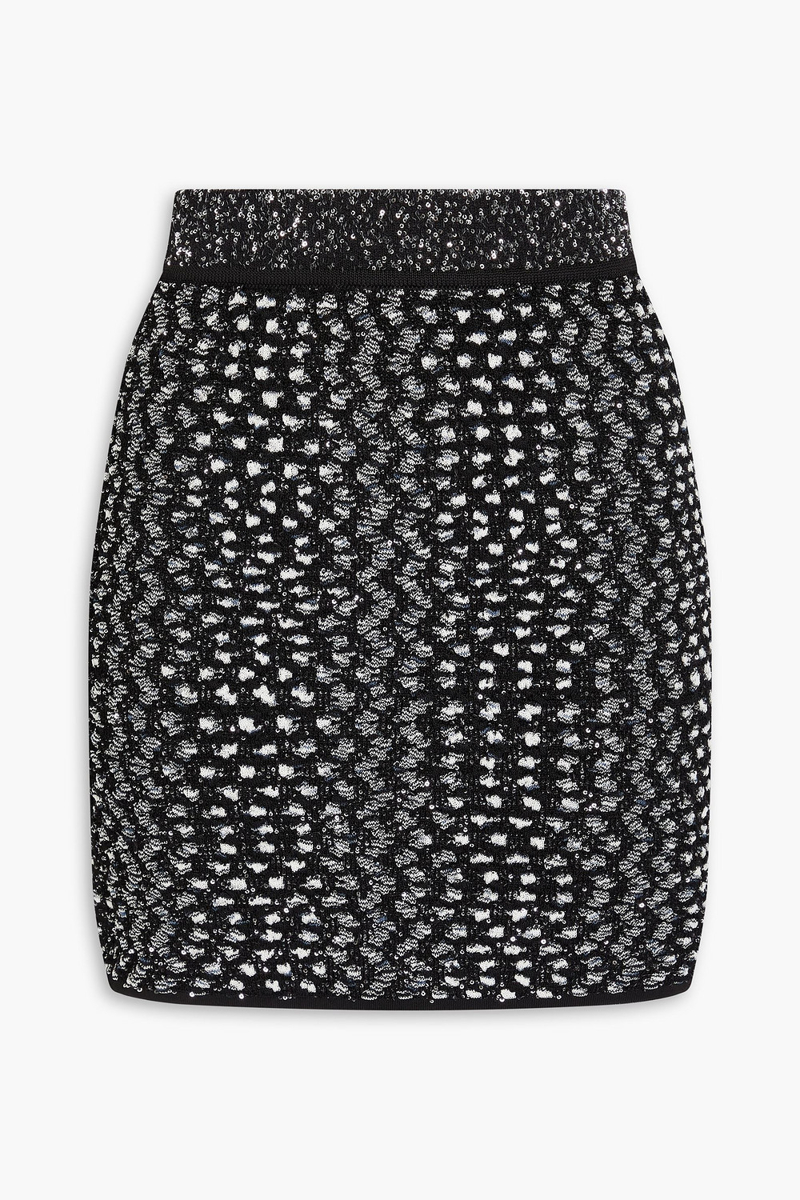 missoni - sequined jacquard-knit mini skirt - black - it 40