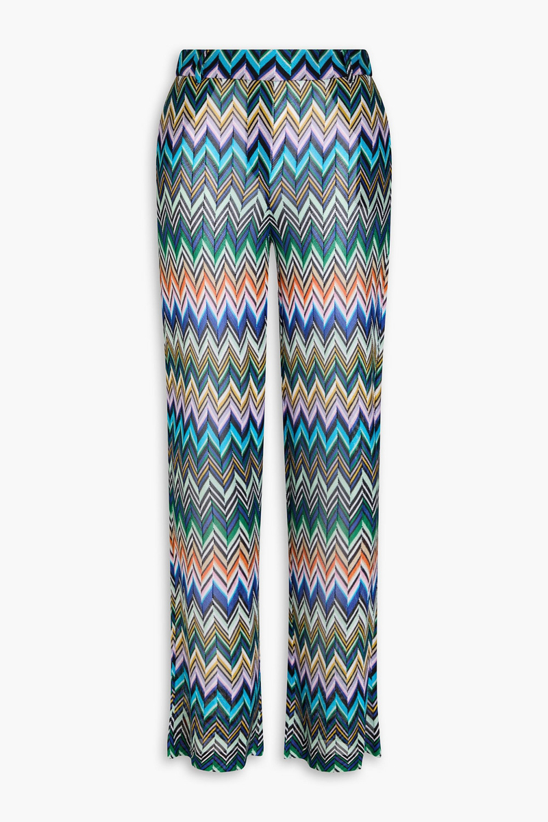 missoni - crochet-knit straight-leg pants - multicolor - it 44