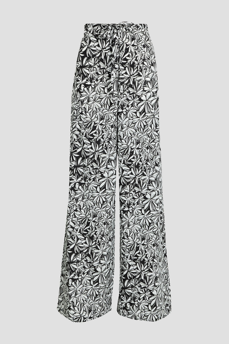 rosetta getty - floral-print cotton-poplin wide-leg pants - white - m