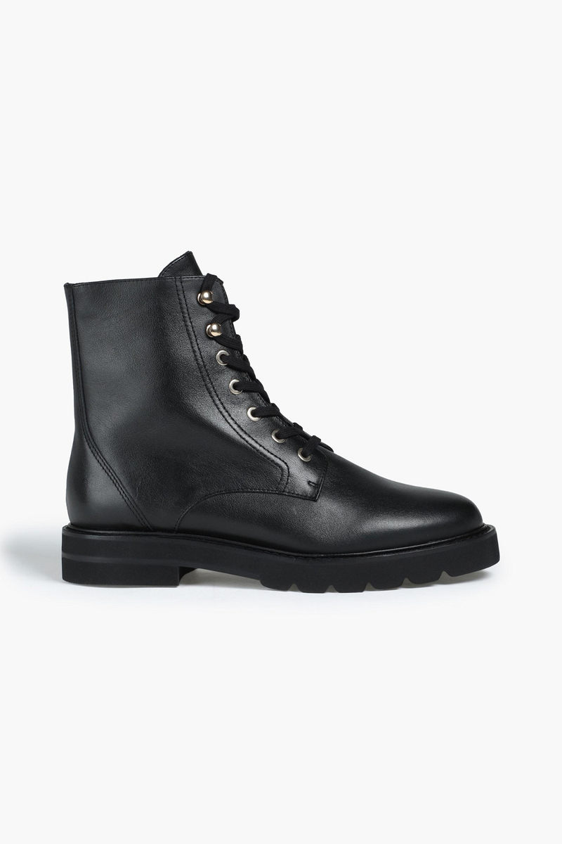 Stuart Weitzman - Mila leather combat boots - Black - EU 35.5