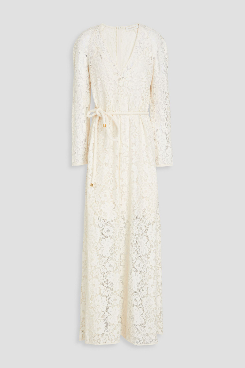 zimmermann - lace maxi dress - white - 0