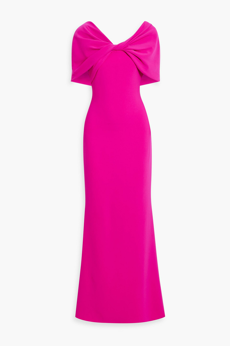 badgley mischka - draped crepe gown - pink - us 2