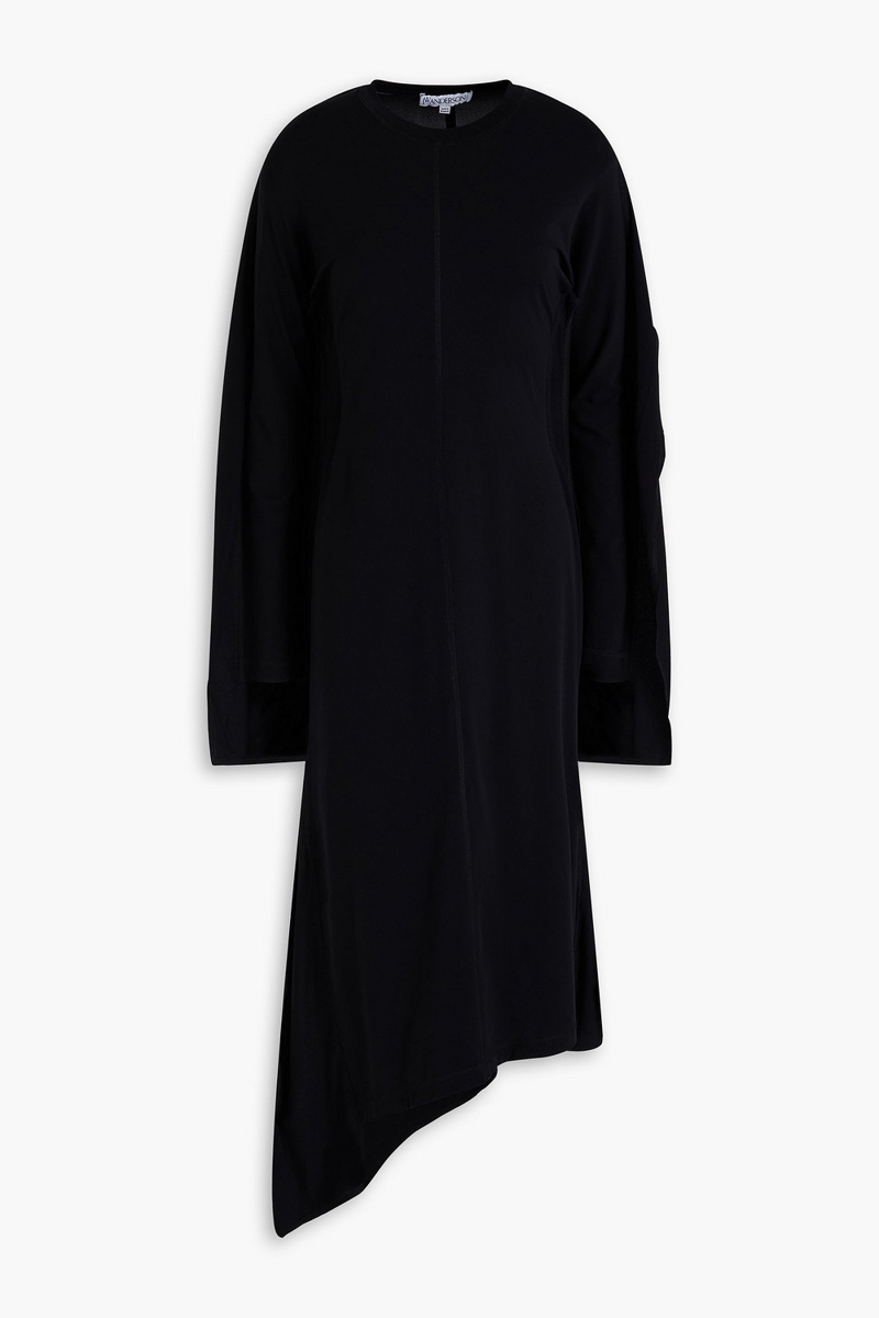 jw anderson - asymmetric stretch-jersey dress - black - uk 6