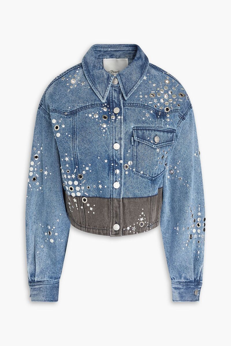 3.1 Phillip Lim - Liberty embellished two-tone denim jacket - Blue - L