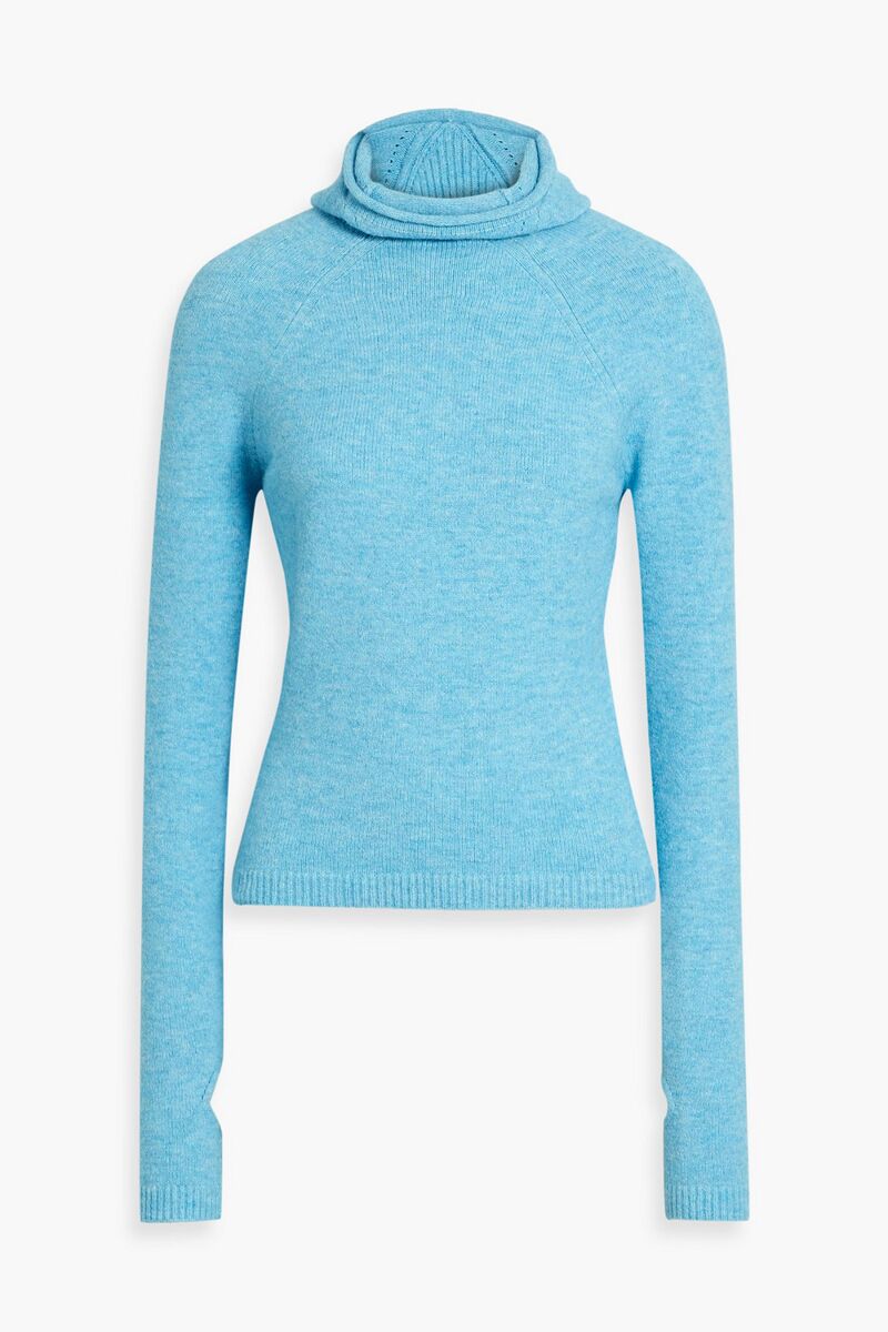 Ienki Ienki - Knitted hooded sweater - Blue - S