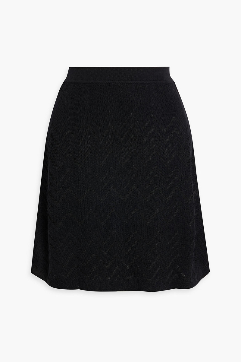 missoni - crochet-knit wool-blend mini skirt - black - it 38
