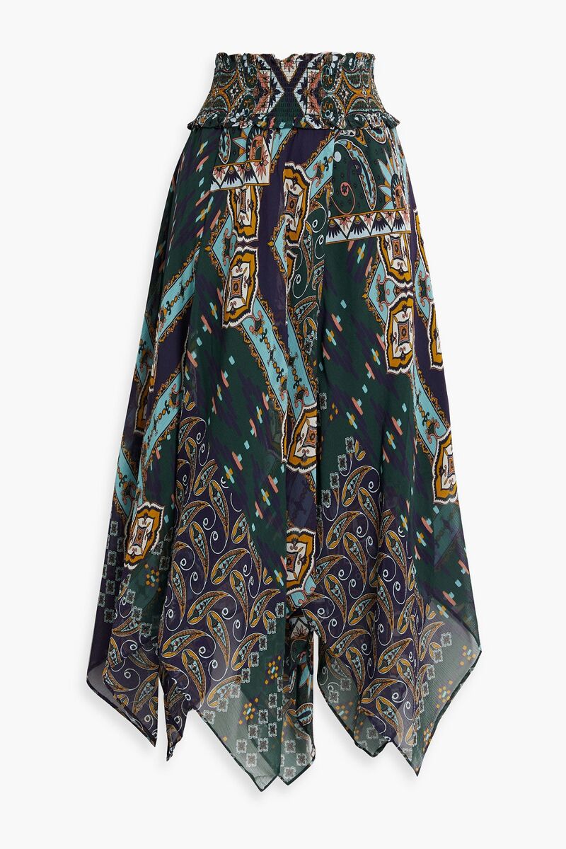 Cara Cara - Harvey printed silk-chiffon midi skirt - Green - S