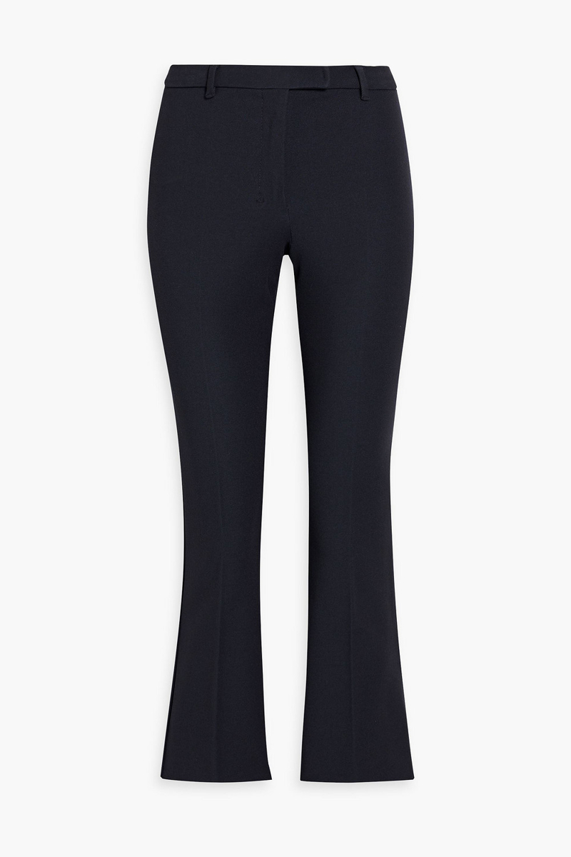 max mara - cotton-blend twill kick-flare pants - blue - it 38