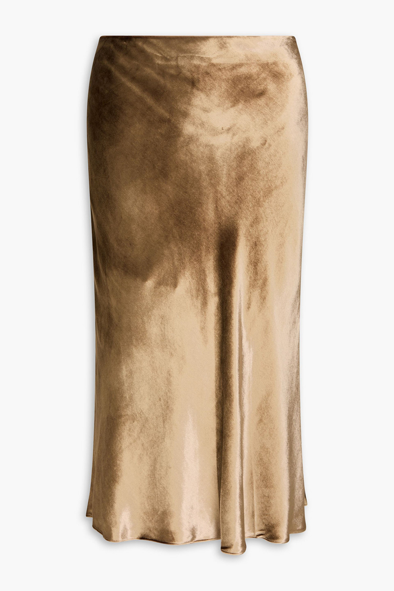 vince. - velvet skirt - green - m