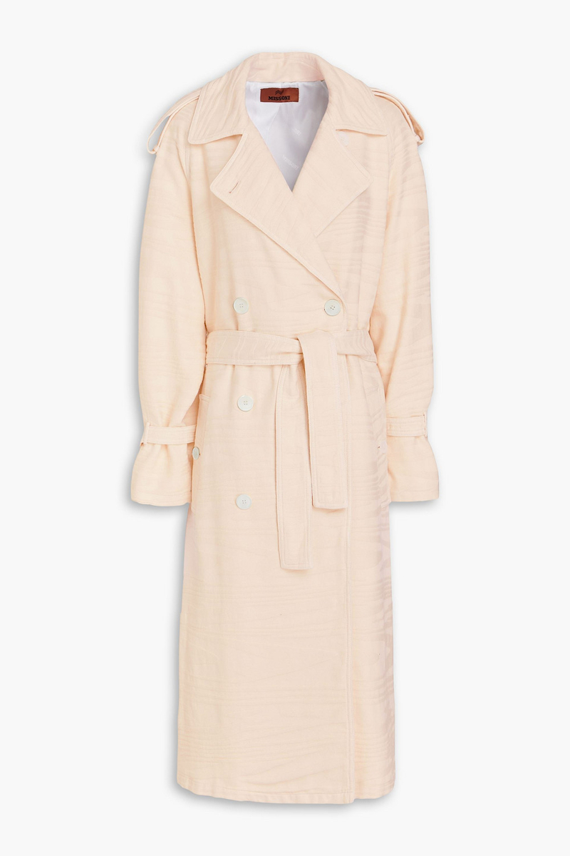 missoni - cotton-jacquard trench coat - pink - it 40