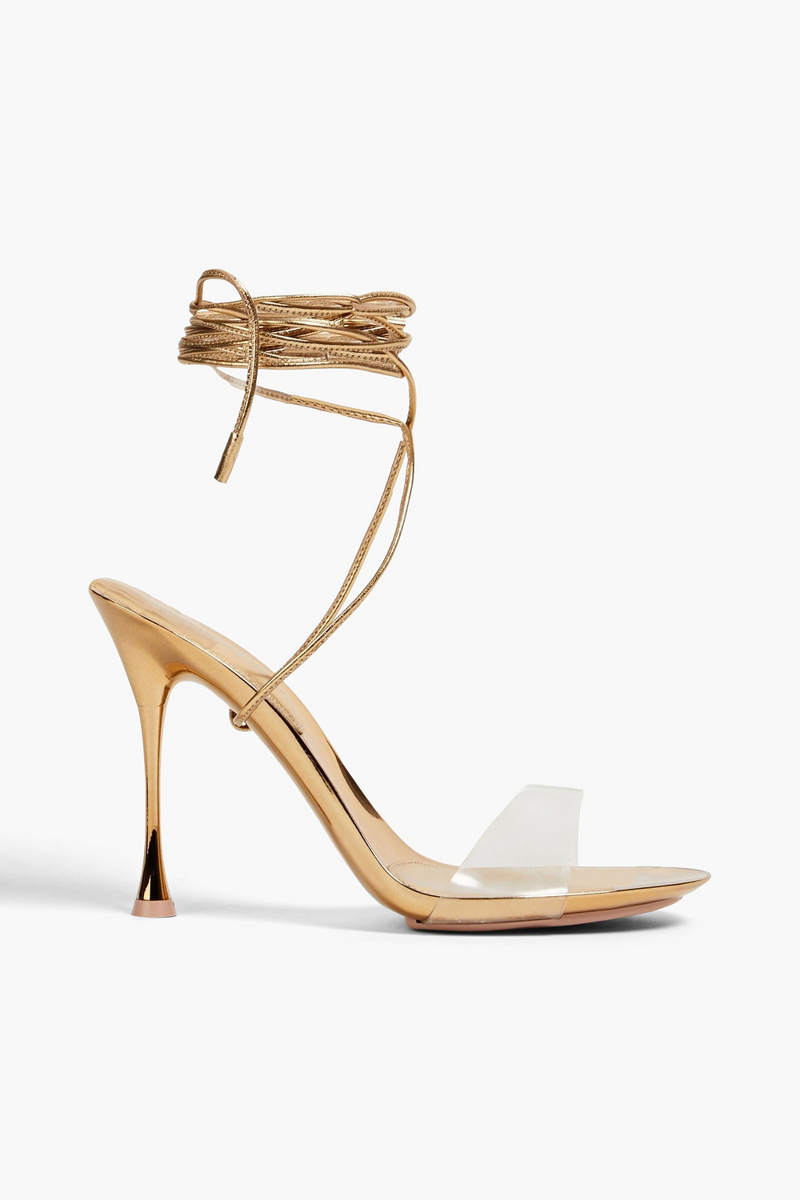 Gianvito Rossi - Spice leather and PVC sandals - Metallic - EU 36.5
