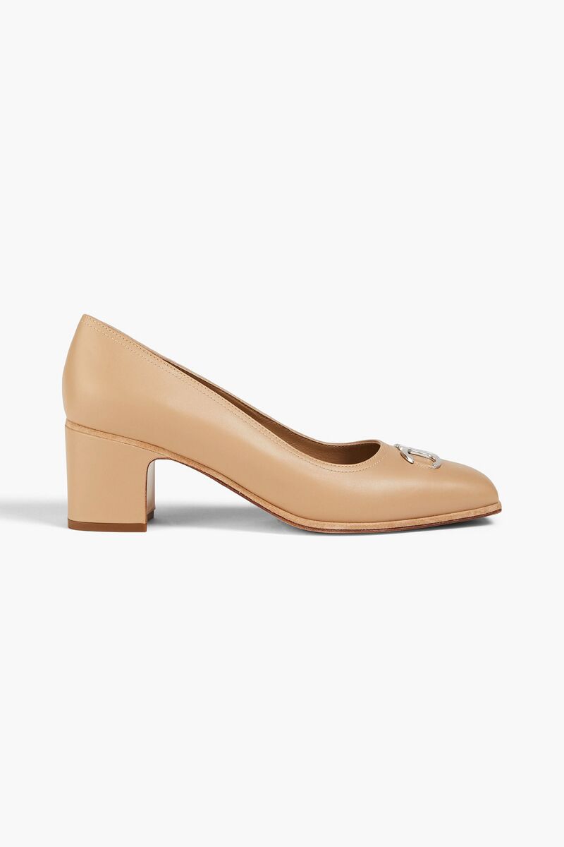 Ferragamo - Comiso embellished leather pumps - Neutral - US 8.5