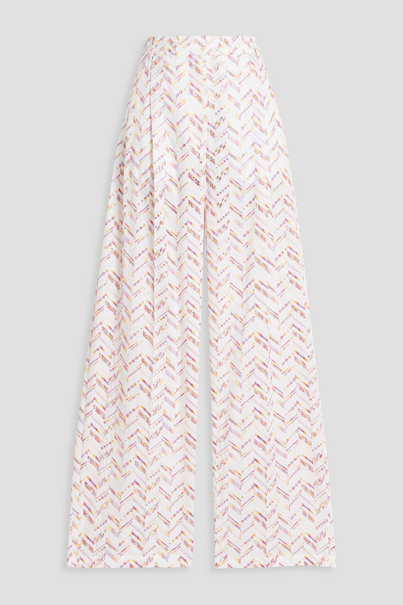 missoni - broderie anglaise cotton wide-leg pants - white - it 38