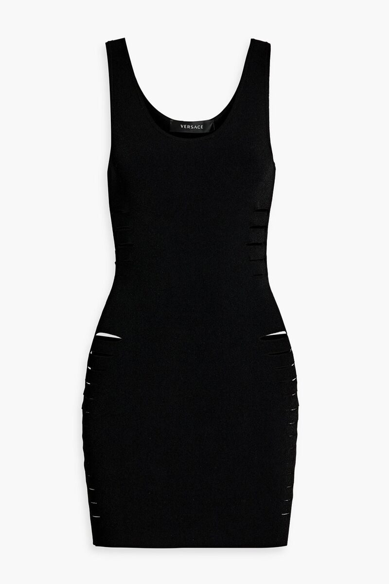 Versace - Cutout stretch-knit mini dress - Black - IT 42