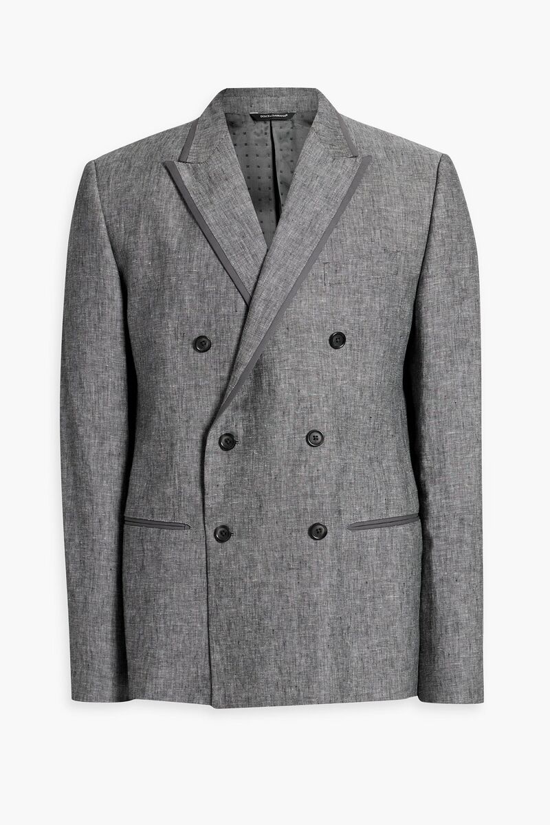Dolce&Gabbana - Double-breasted linen blazer - Gray - IT 52