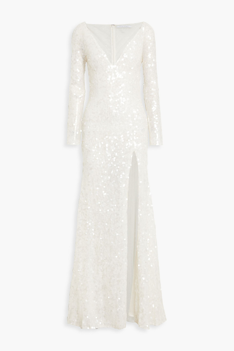 Rachel Gilbert - Fleur sequined tulle gown - White - 3