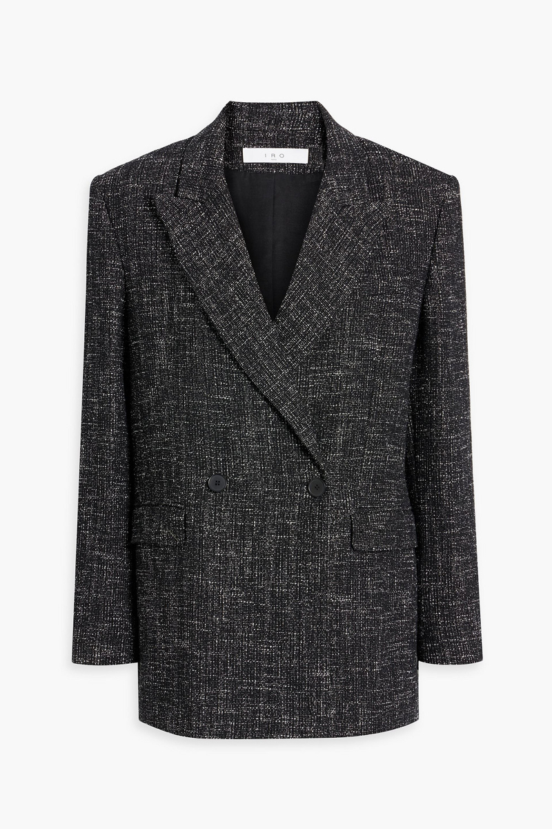 IRO - Yaritza double-breasted metallic tweed blazer - Black - FR 36