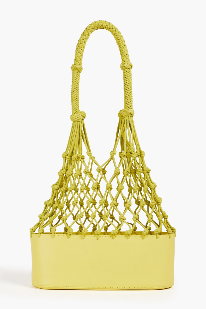 zimmermann - macramé and leather tote - green - onesize