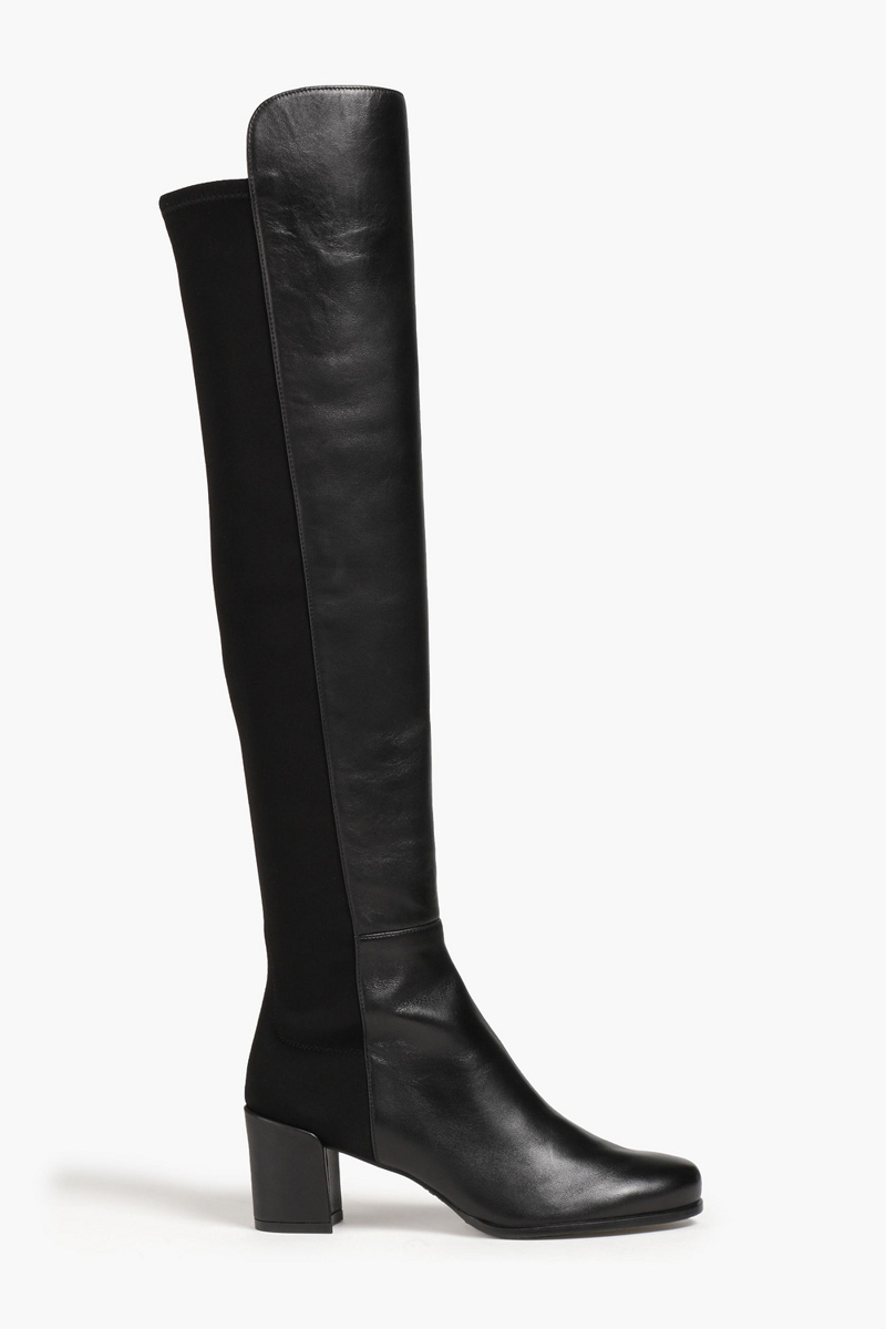 Stuart Weitzman - City microstretch and leather over-the-knee boots - Black - EU 35.5