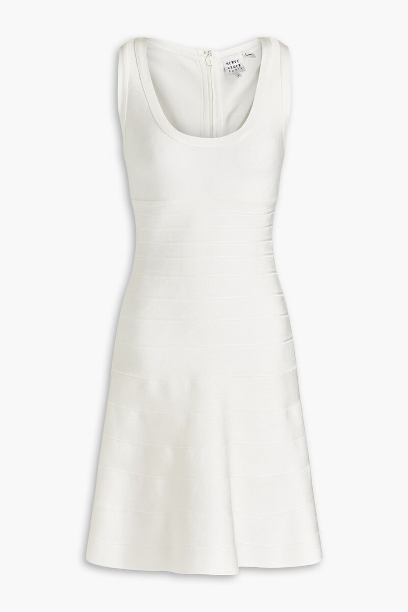 Hervé Léger - Fluted bandage mini dress - White - XL