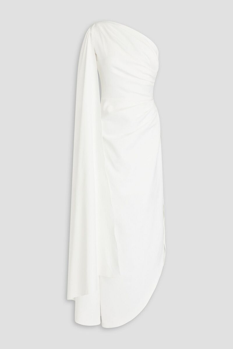 Rhea Costa - One-shoulder draped crepe gown - White - IT 46
