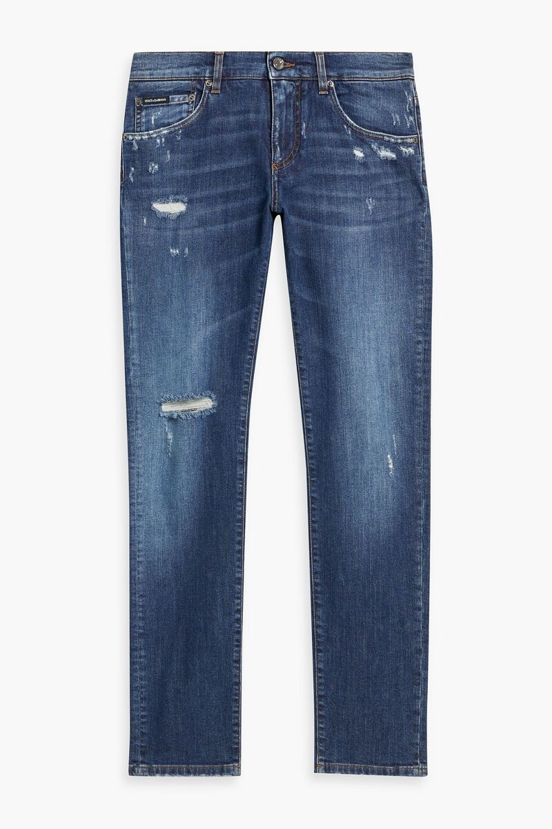 Dolce&Gabbana - Skinny-fit distressed denim jeans - Blue - IT 44