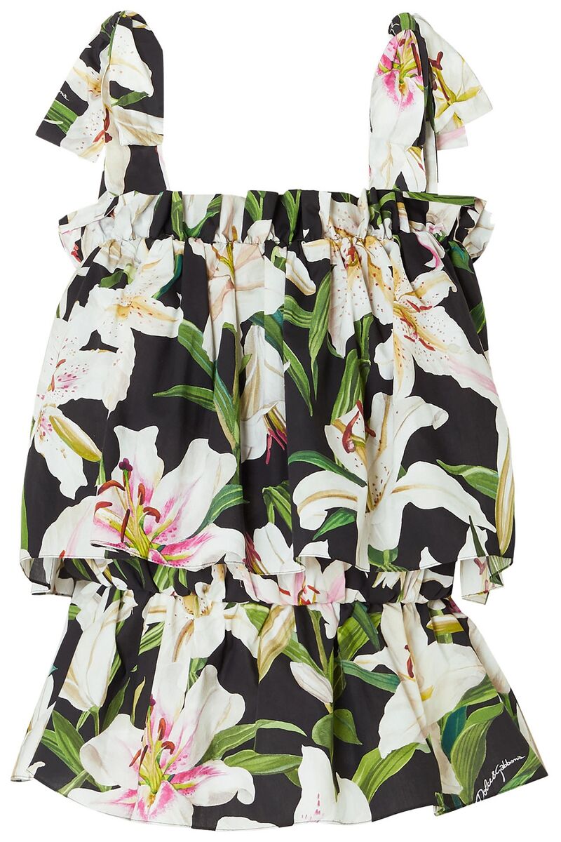 Dolce&Gabbana - Floral-print cotton-poplin top - Black - IT 42