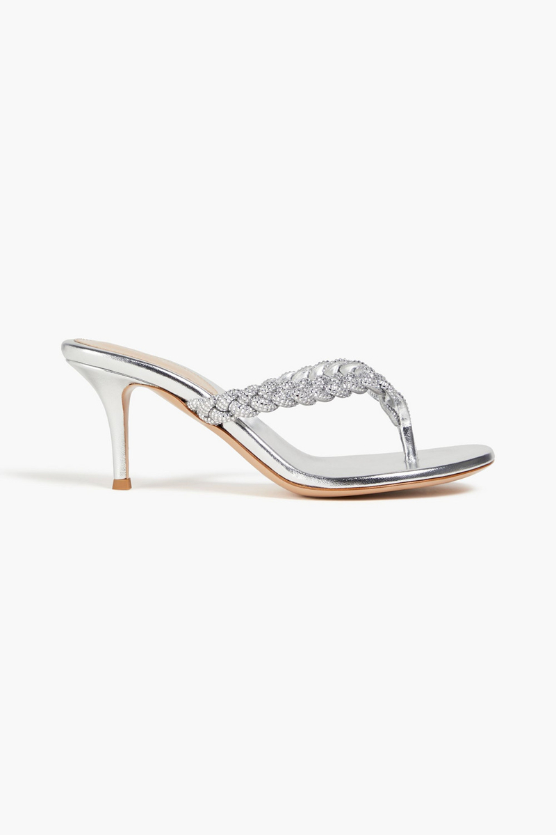 Gianvito Rossi - Tropea braided metallic leather sandals - Metallic - EU 36