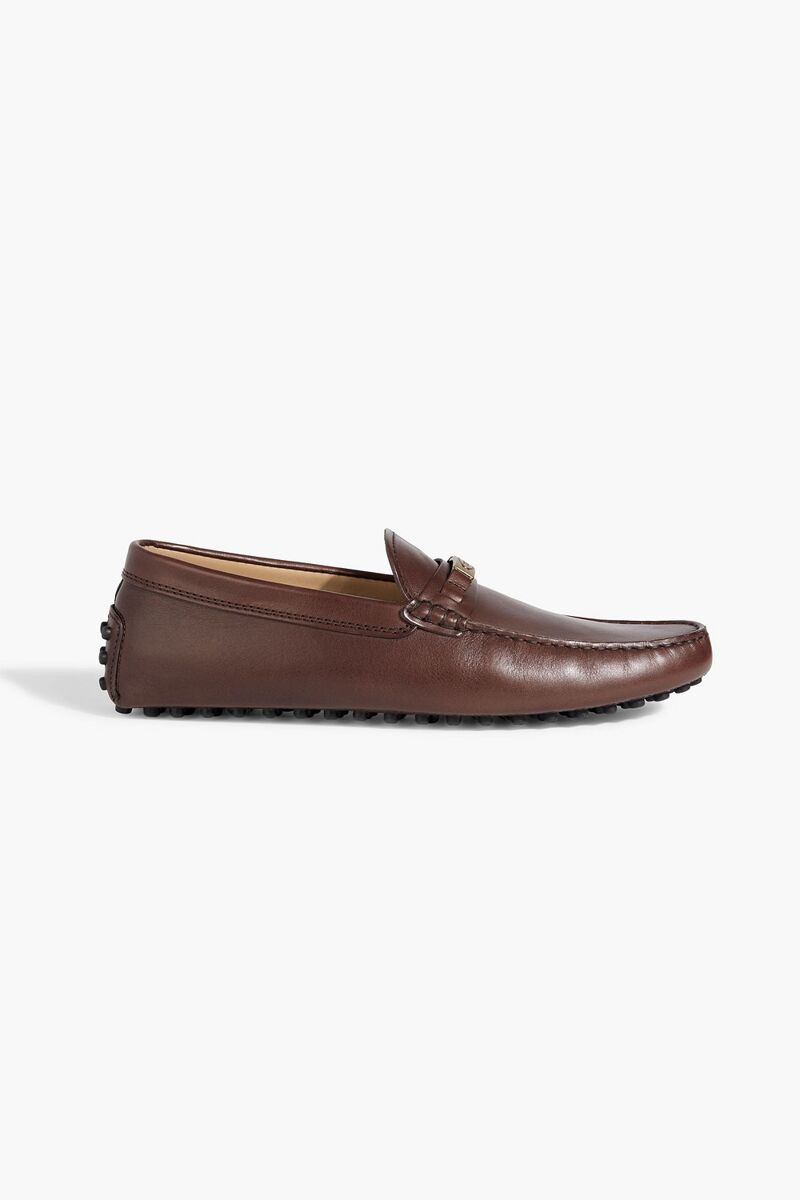 Tod's - Embellished leather loafers - Brown - UK 7