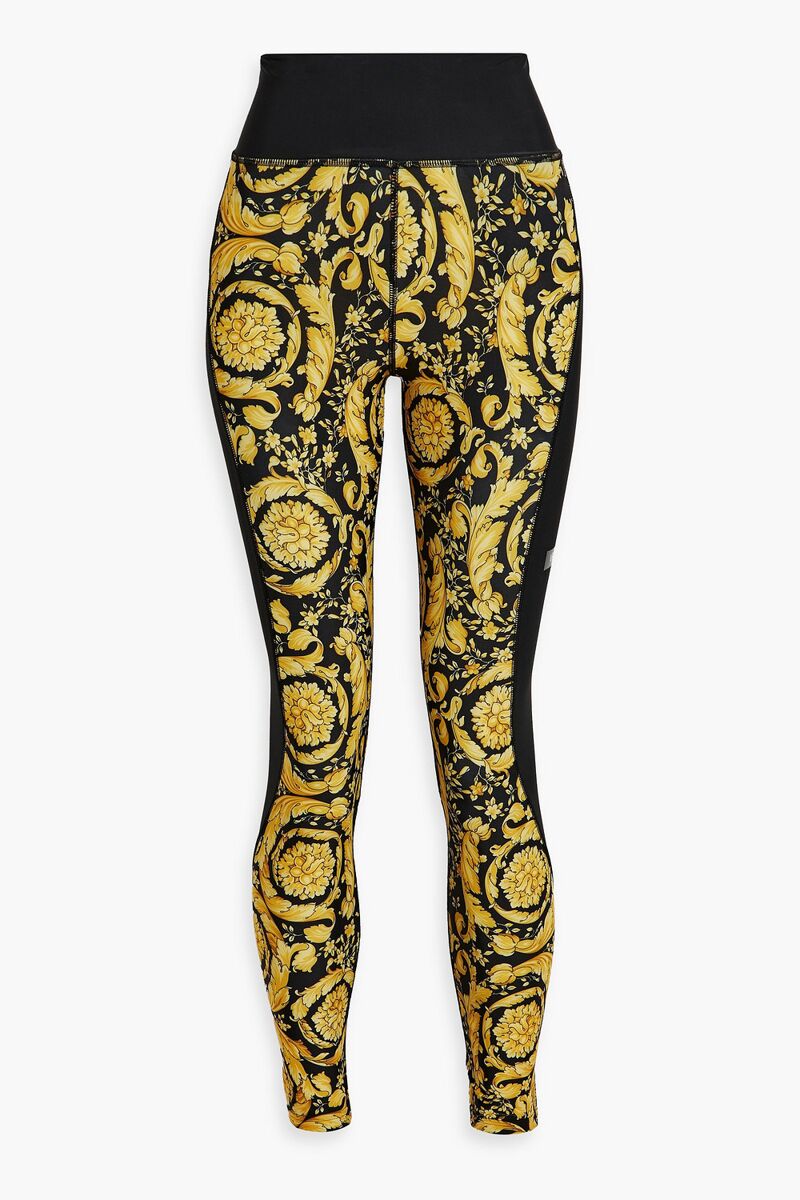 Versace - Printed stretch leggings - Yellow - XXS