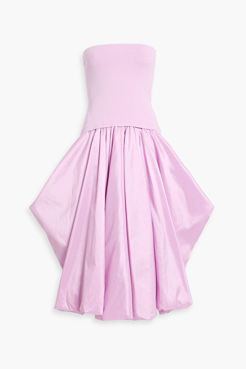 simkhai - izzy strapless stretch-knit and taffeta midi dress - purple - s