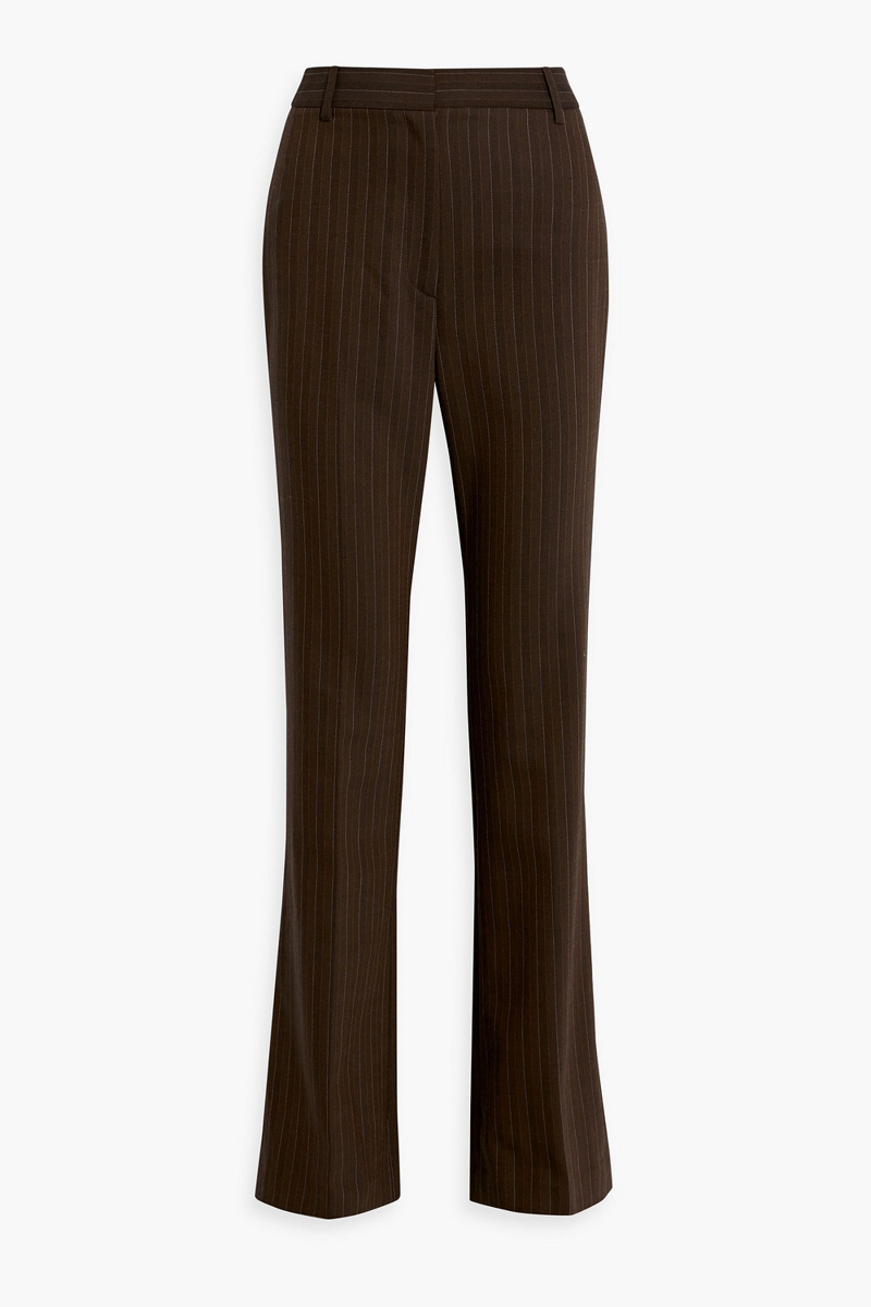 nili lotan - corette pinstriped wool-blend straight-leg pants - brown - us 6