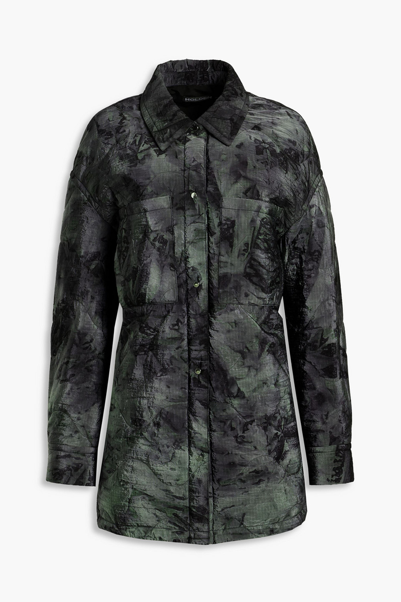Holden - Oversized printed quilted shell jacket - Gray - M