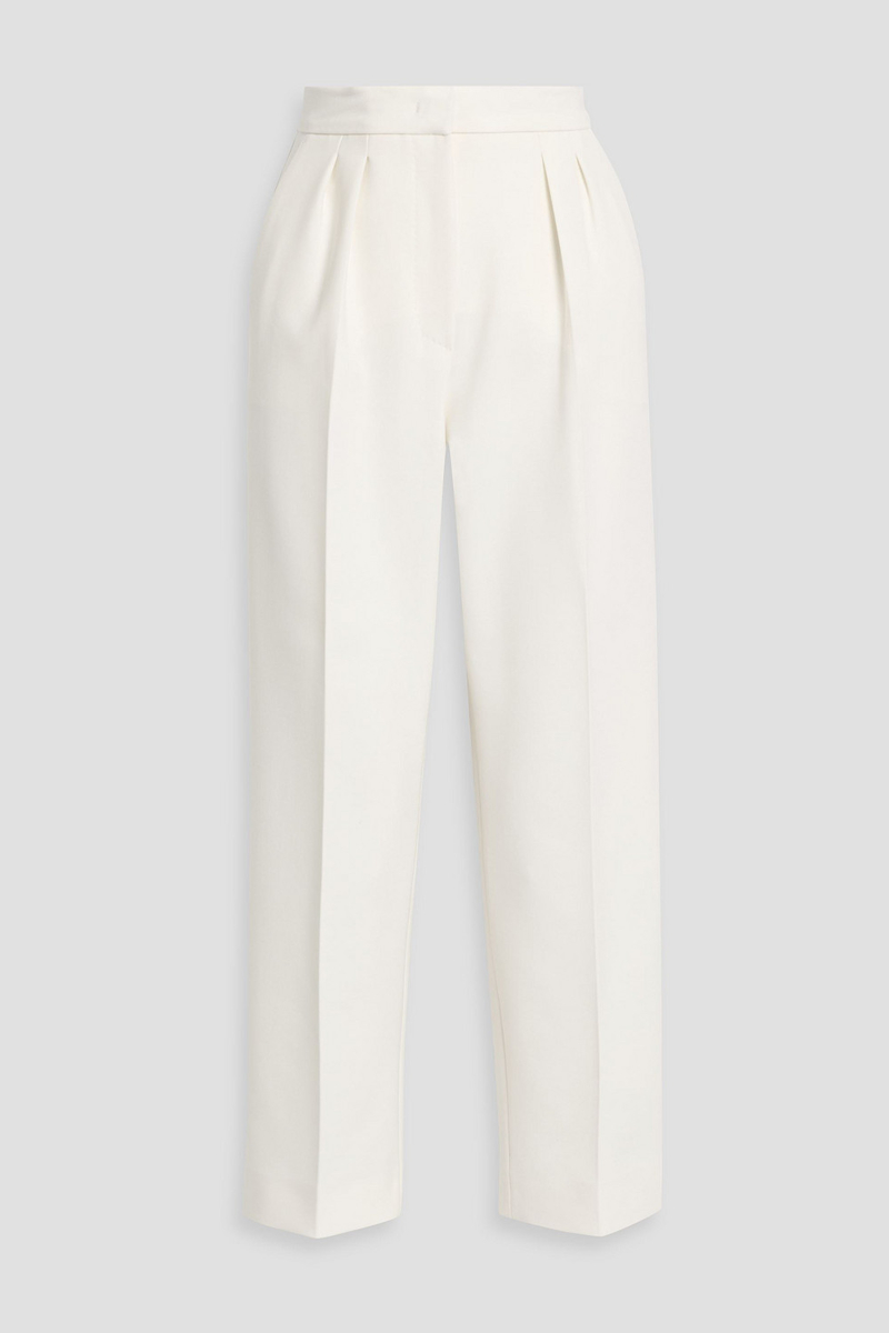 max mara - verbano wool-blend crepe straight-leg pants - white - it 40