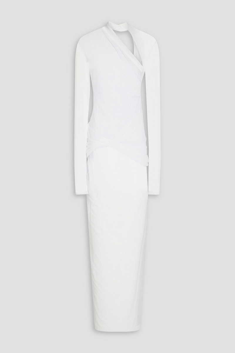 jacquemus - piombone draped tulle maxi dress - white - fr 34