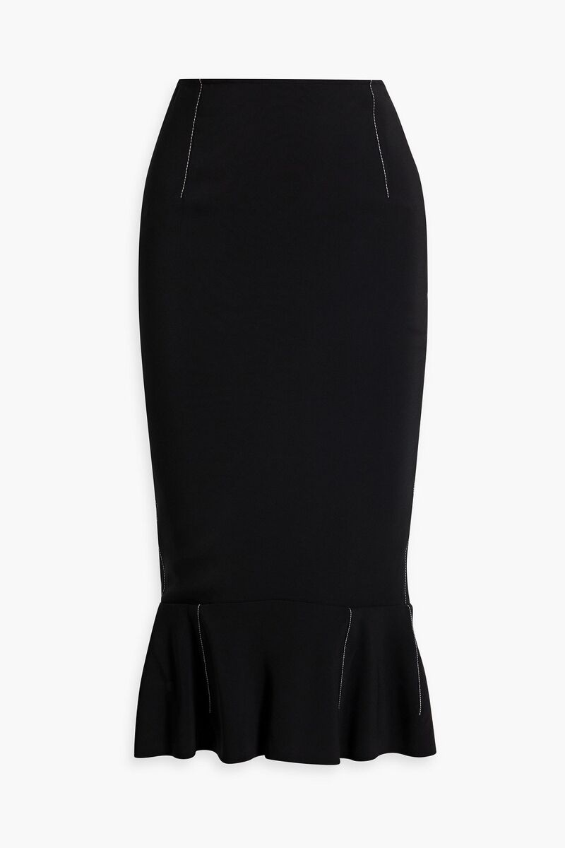 Marni - Fluted crepe midi skirt - Black - IT 42